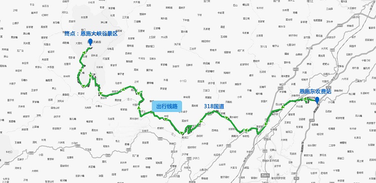 如遇沪渝高速沪渝向车辆拥堵,建议从恩施东站下站后沿318国道转入005