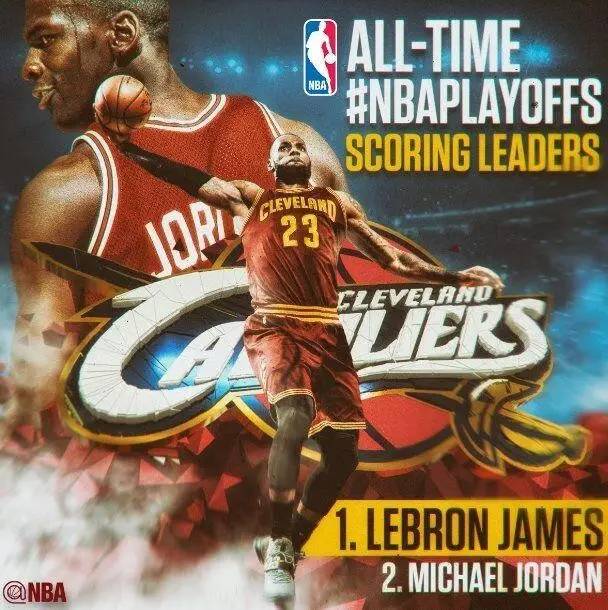 历史第一!詹姆斯超越乔丹成为NBA季后赛历史
