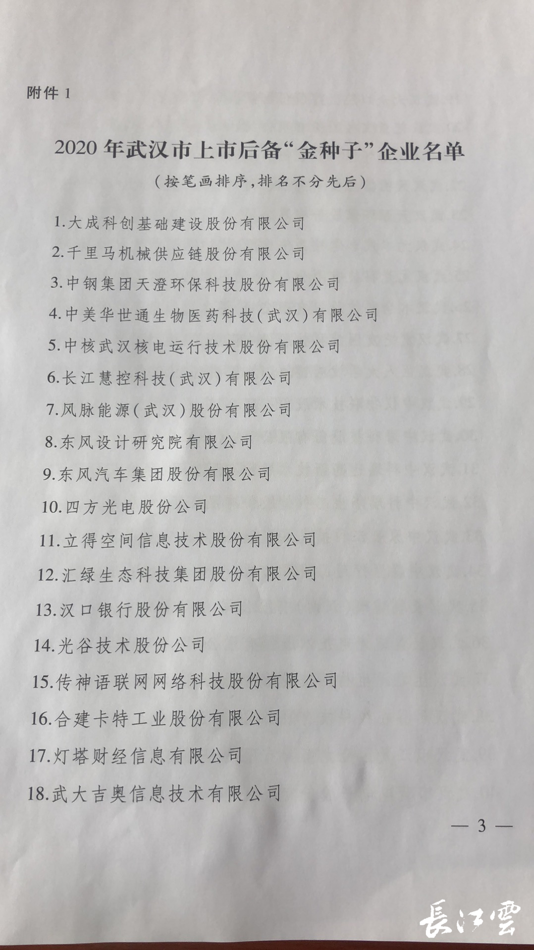 2020年武汉市上市后备金种子银种子企业名单出炉