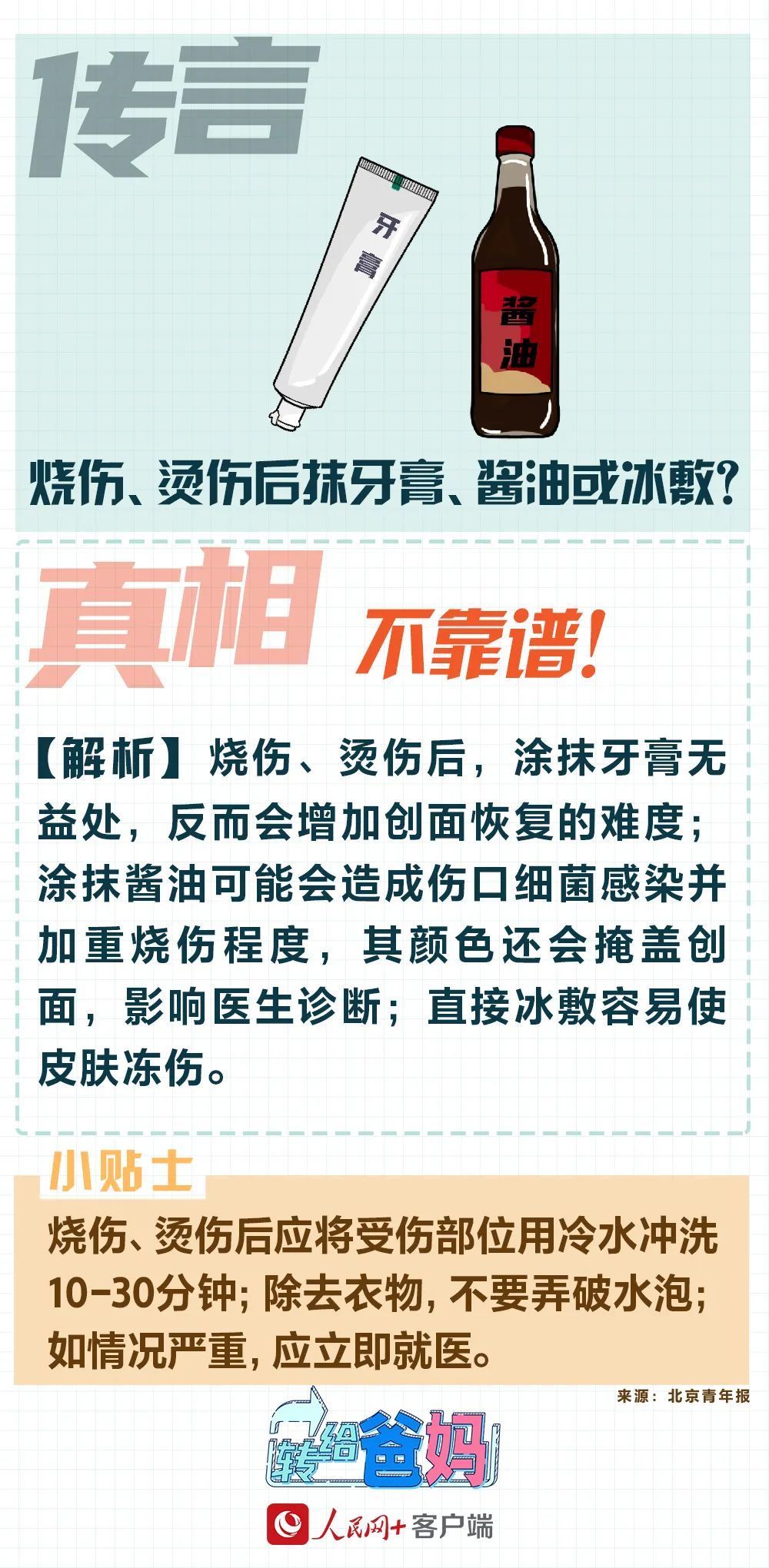 烧伤烫伤后抹牙膏酱油或冰敷真相是