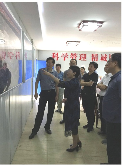 陈晓燕查看工程建设示意图