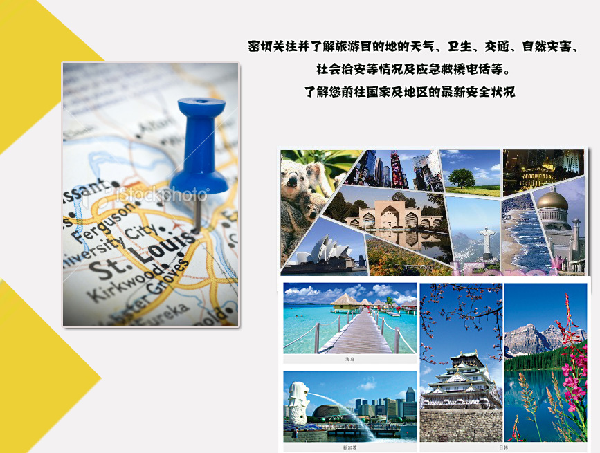 关注旅游目的地有关信息