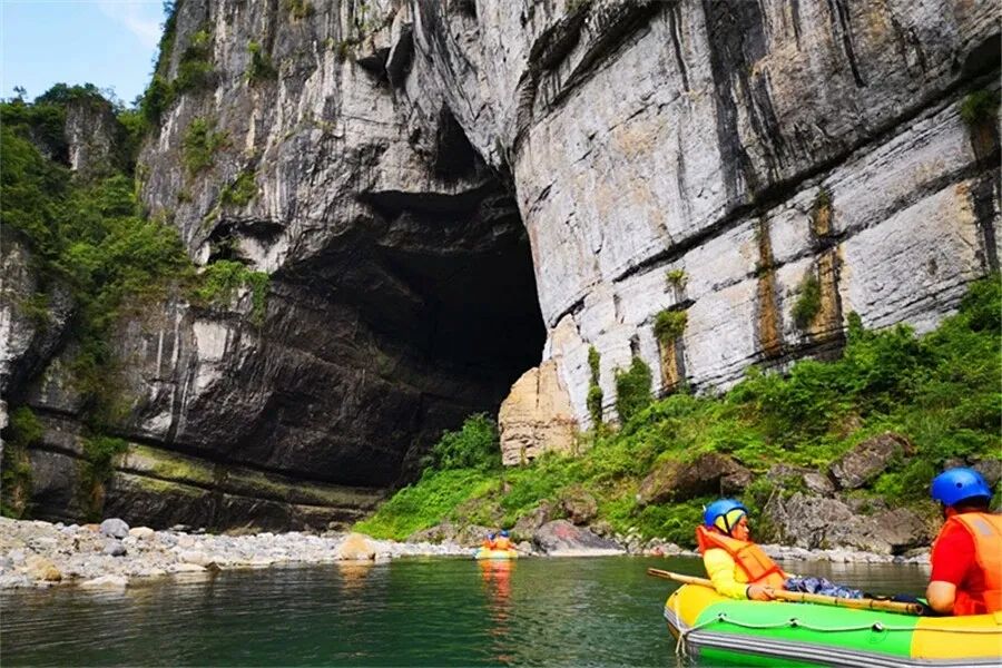 咸丰这个藏在黄金洞的漂流一路风景美如画