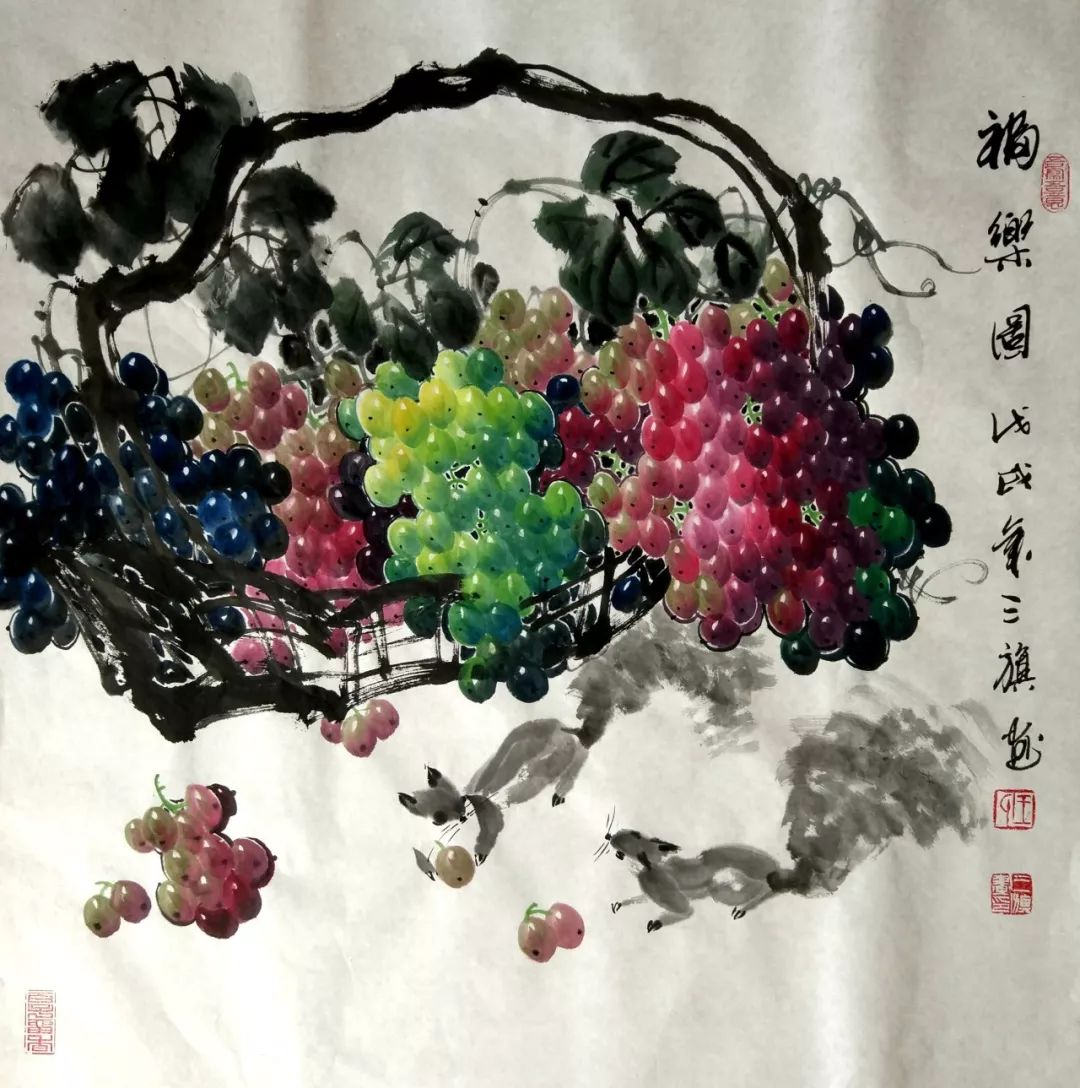 谷城画家王三旗先生的葡萄