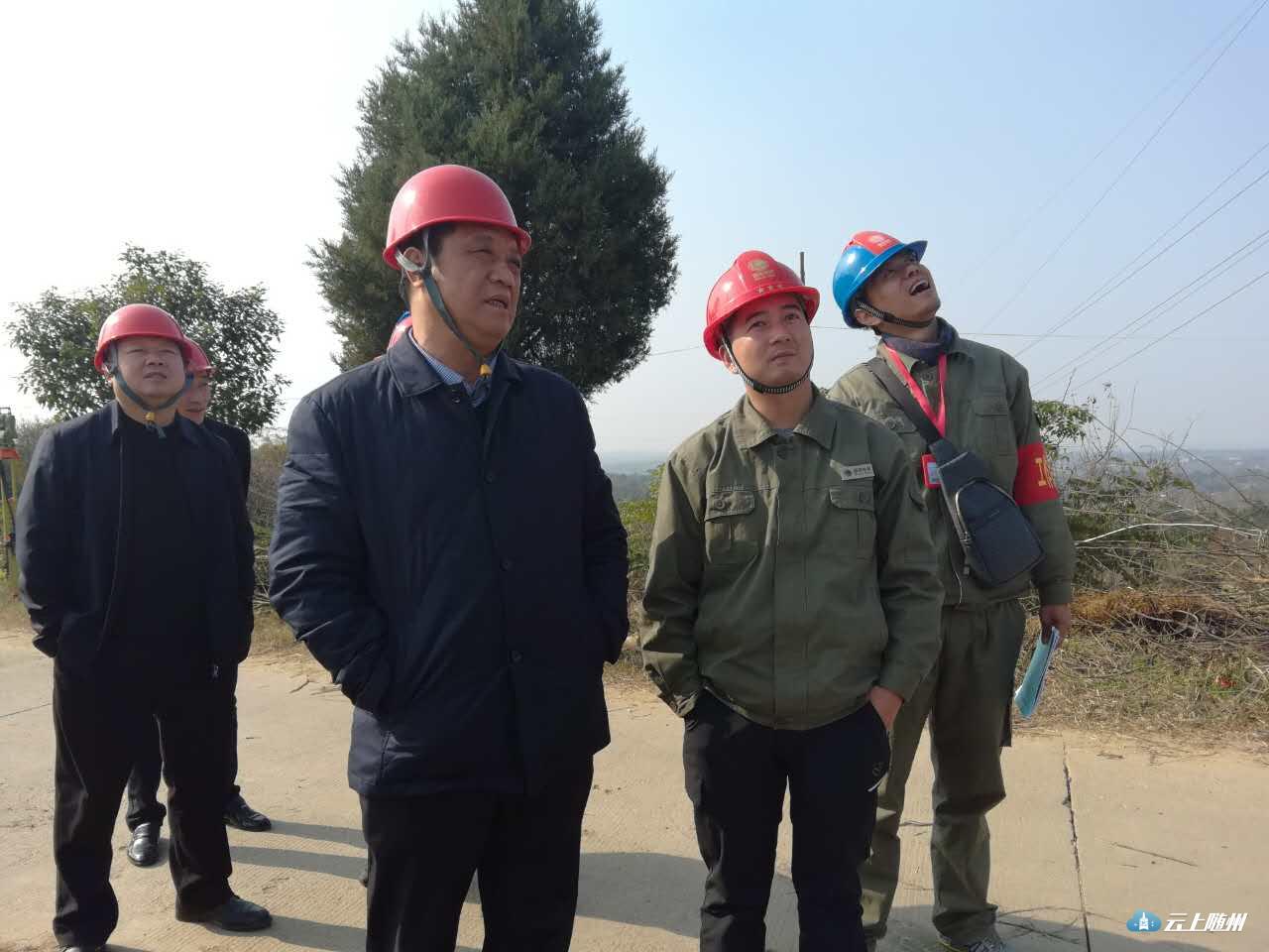广水市副市长李承国深入施工现场看望电力施工技术人员