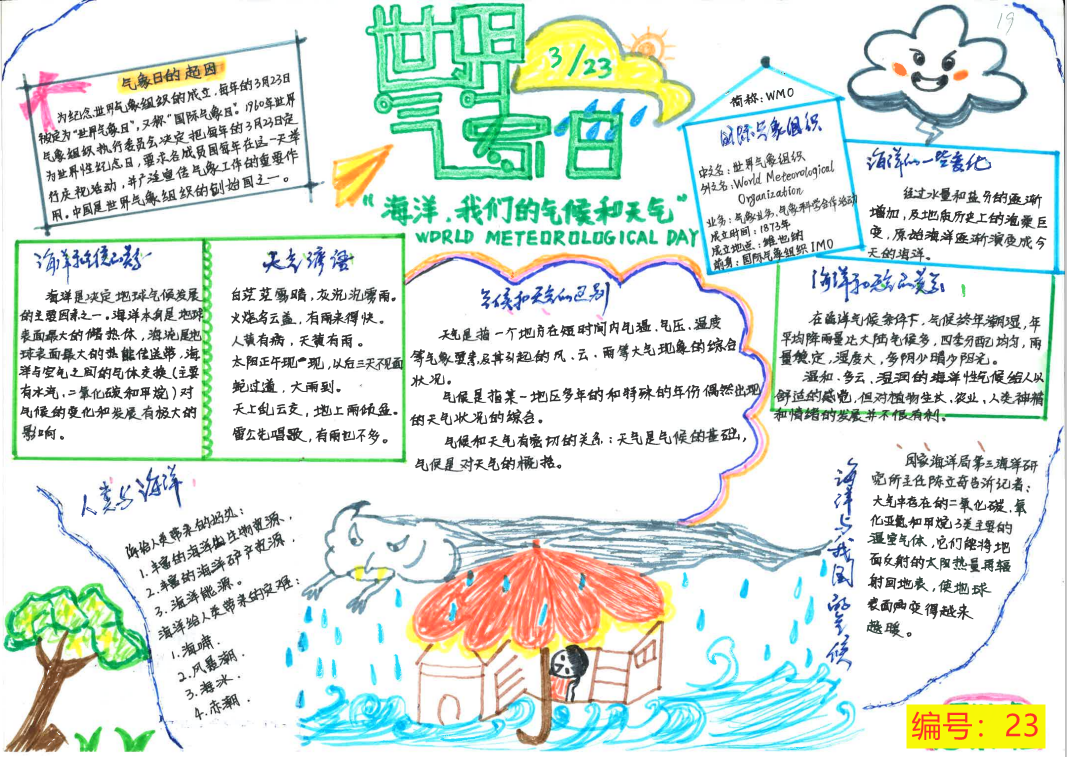 小学组随州市第一届气象科普手抄报获奖作品公示