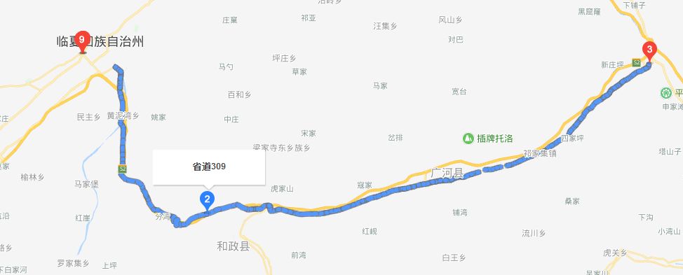 9,甘肃省s309省道临夏州境内102公里至112公里路段该路段全年共发生