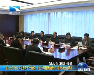 湖北省人大常委会党组召开扩大会议 传达学习贯彻党的十八届六中全会精神