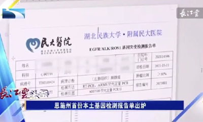 报告,实现了基因检测技术零的突破,填补了恩施州基因检测领域的空白