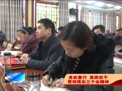 全县各乡镇部门认真学习三级干部会议精神
