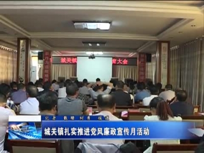 城关镇扎实推进党风廉政宣传月活动 