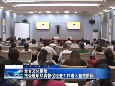 全省文化系统接收履职尽责督促检查工作进入整改阶段