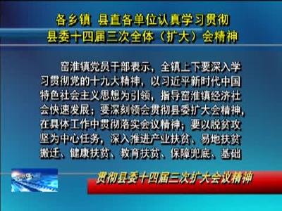 各乡镇县直单位认真学习贯彻县委十四届三次全体（扩大）会精神
