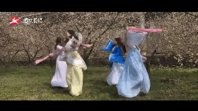 v视|十堰张湾柳家河村樱桃花盛开 花下汉服美女美如画