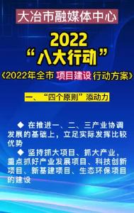60秒带你了解大冶市委市政府2022年”八大行动“之项目建设