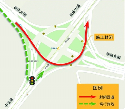 地铁8号线岳家嘴站主体施工 徐东至欢乐大道匝道封闭1年