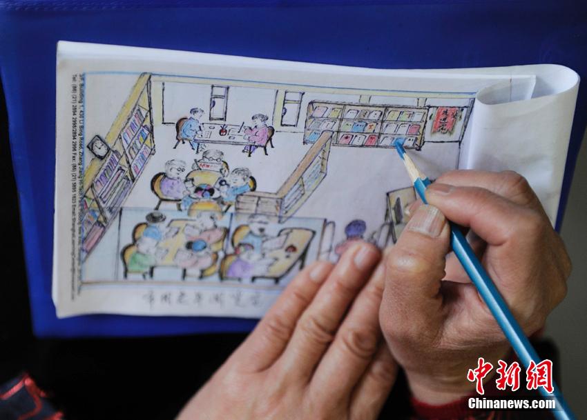 长春七旬老人铅笔画追忆快乐时光