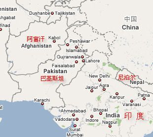 巴基斯坦位置世界地图图片