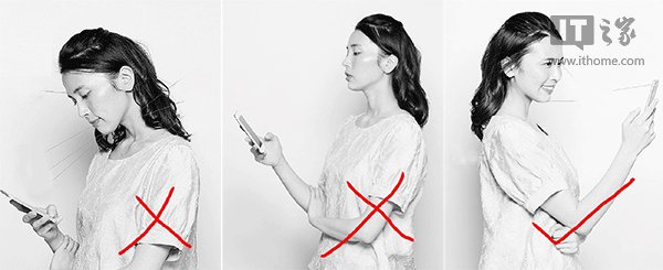 易出现抬头纹,浮肿,法令纹,皮肤粗糙等;错误示范二中,仰着脖子并抬起