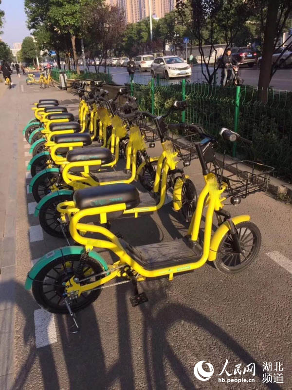 共享电动车现身武汉街头武汉交警无牌上路将查扣
