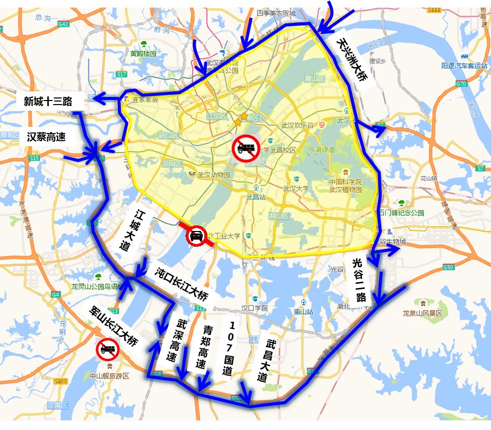 武汉又有多条路段因施工将禁行官方绕行方案看过来