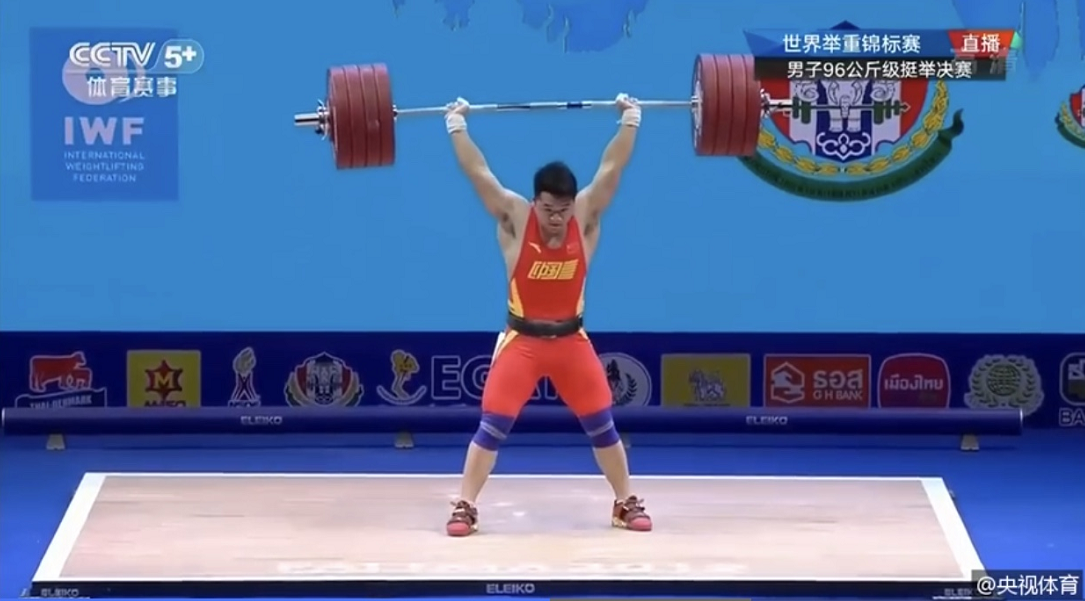 中国选手田涛以挺举230公斤,总成绩410公斤获得双冠,值得一提的是,这