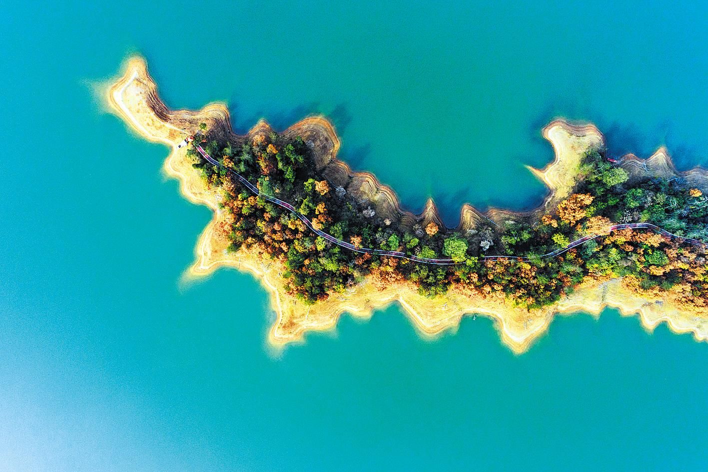 老河口老水库变身生态公园