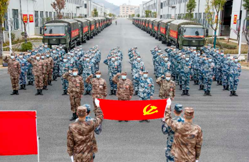 驻鄂部队抗击疫情运力支援队10名队员火线入党