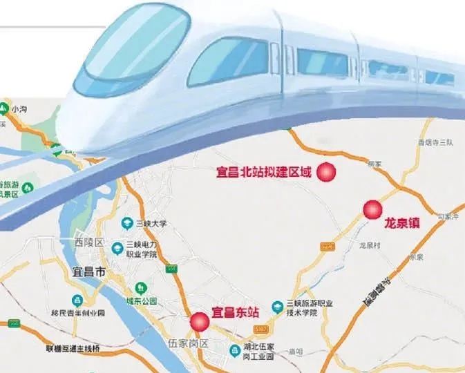 宜昌将新建两座高铁站,其中,宜昌北站比照综合交通枢纽标准,拟建规模
