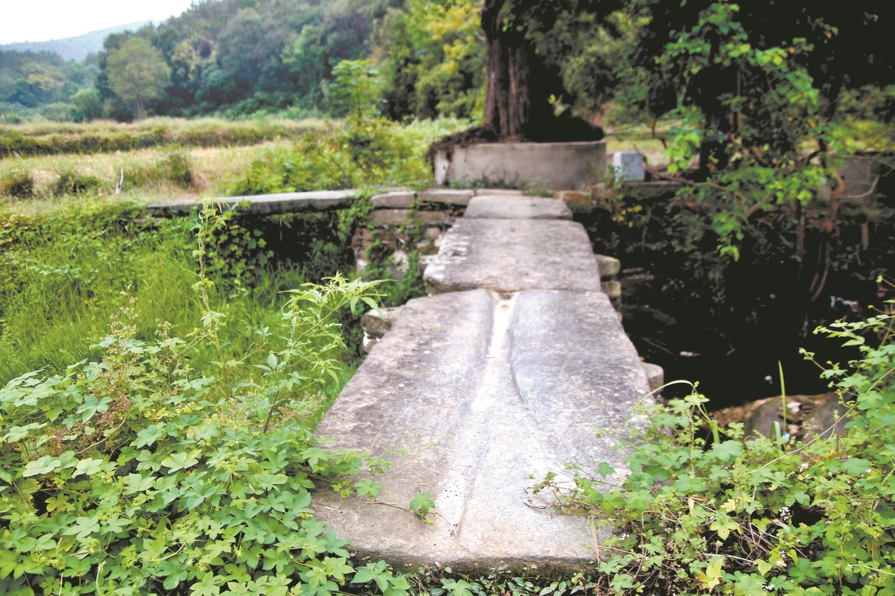 不闻车马响但见车辙深孝昌有一座保存完好的清代古石板桥