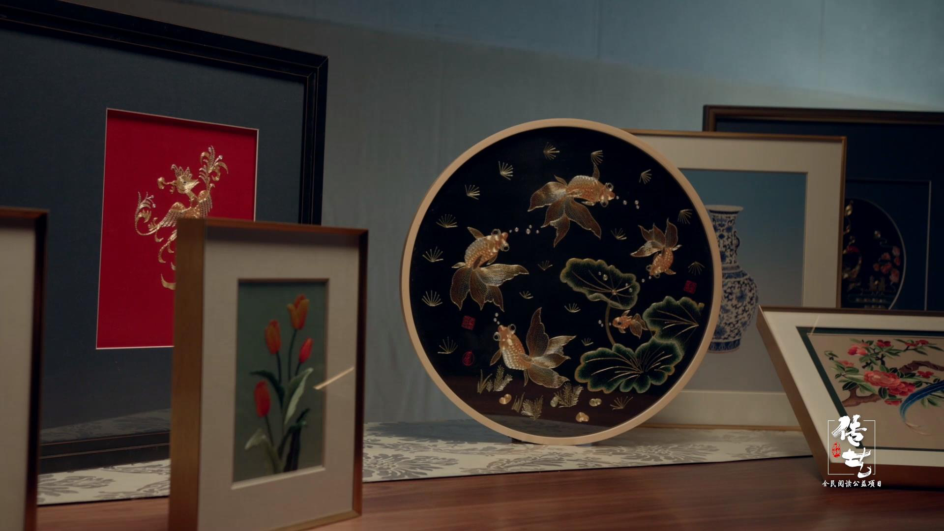 素手绣锦帛翡翠珠被的汉绣