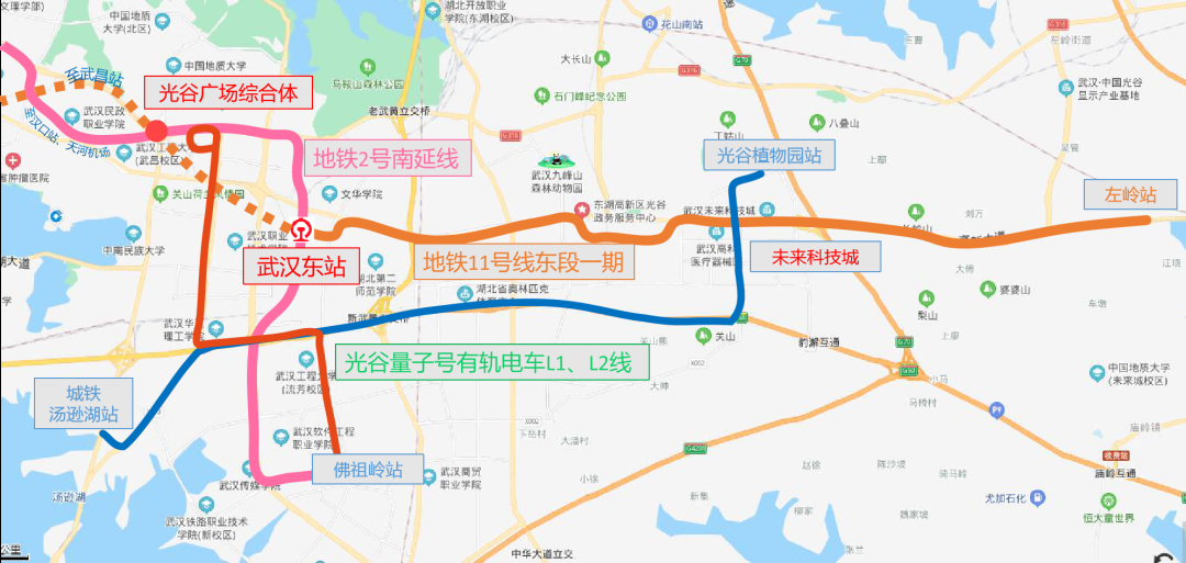 建設並運營的有軌電車t1,t2線,由該司投資,委託武漢地鐵集團代建的