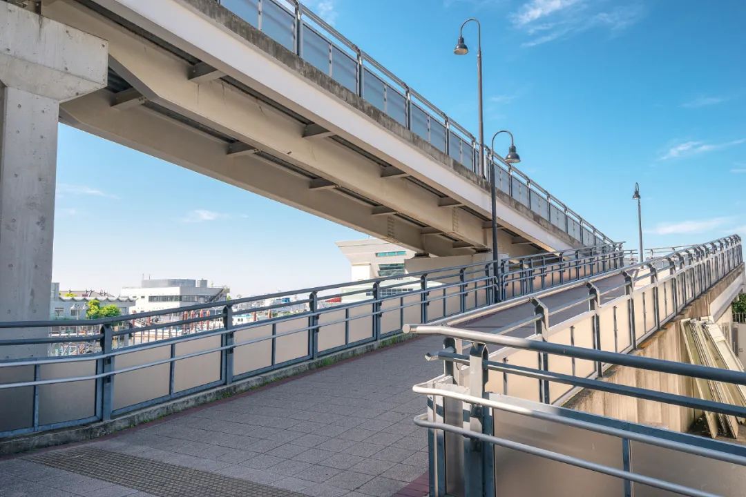 道路中间一直以来只有汤逊湖城铁站一处有人行过街天桥,其余路段居民