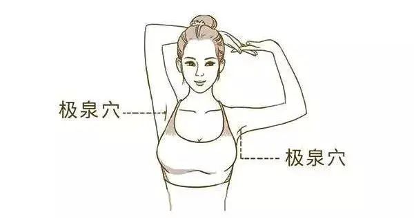 极泉位于腋窝顶点,腋动脉搏动处.