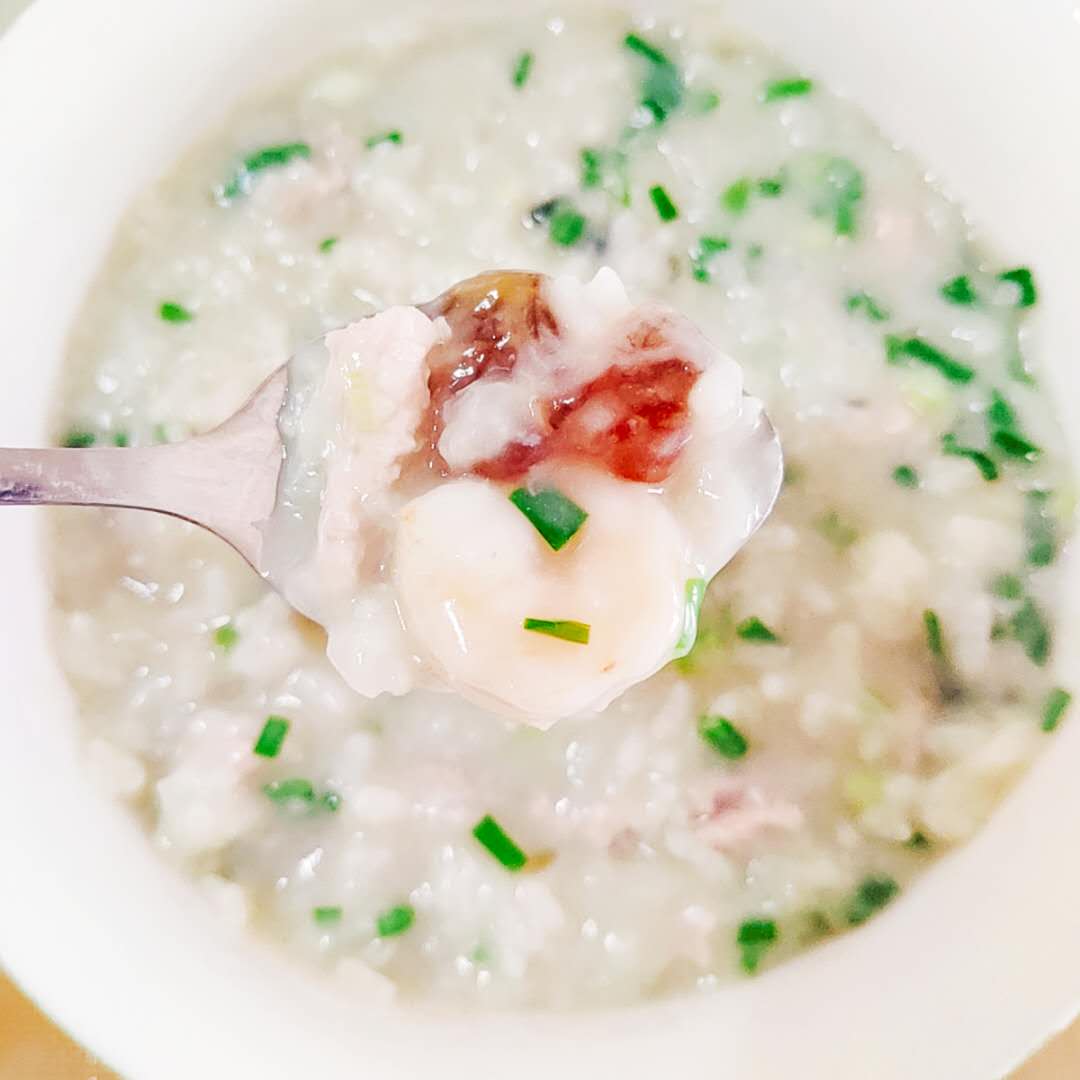 中考营养食谱—虾仁皮蛋瘦肉粥
