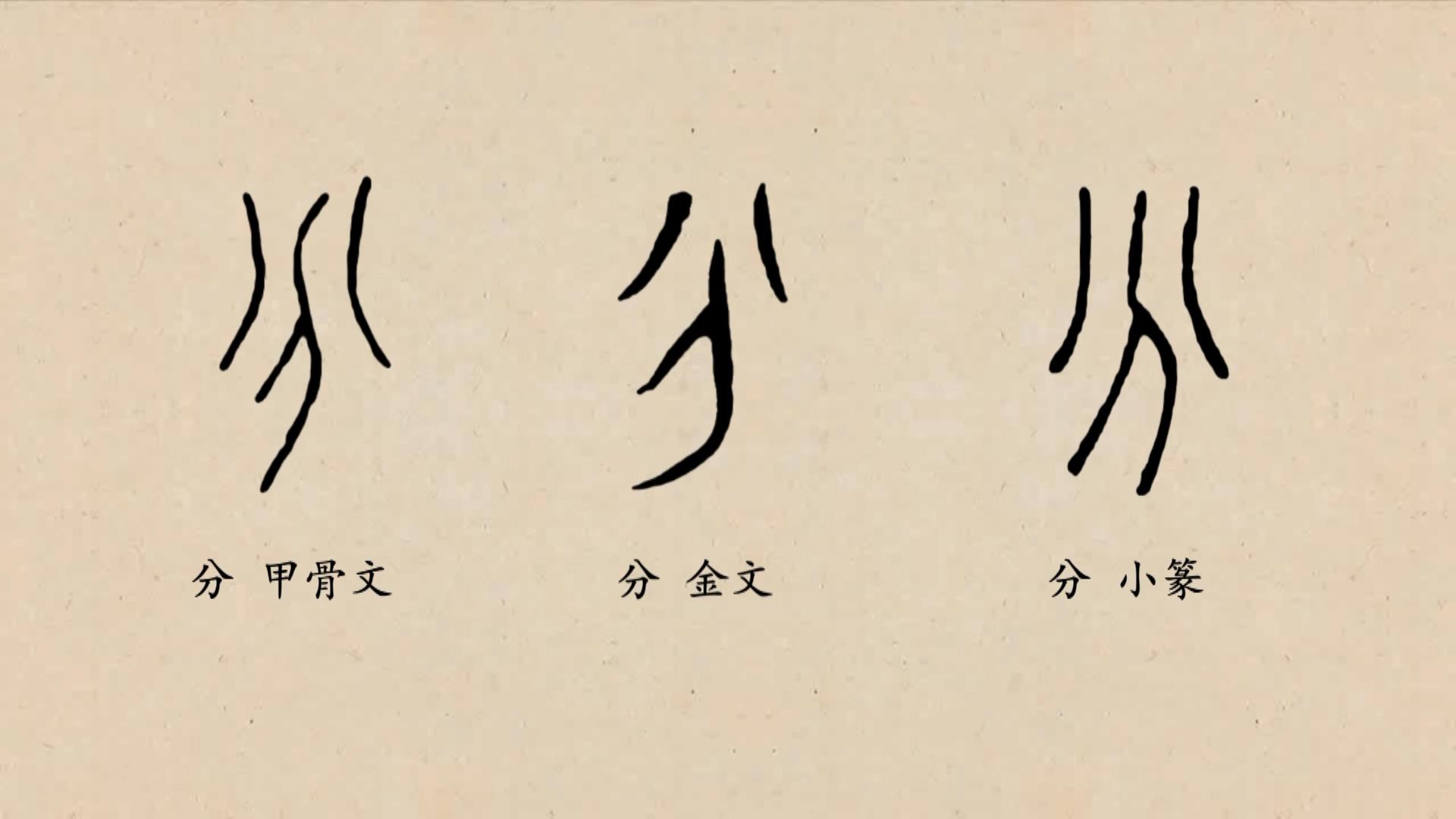 金文的分和甲骨文基本相同,刀的形体更加规范.