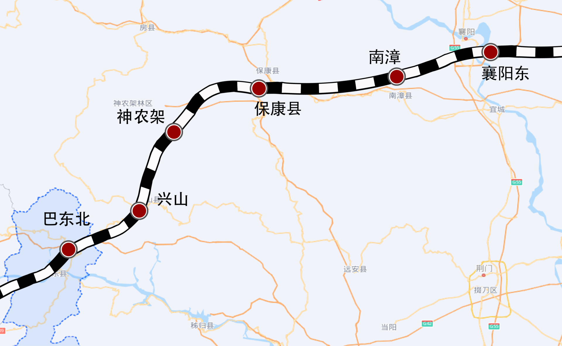 此次开展联调联试的襄阳东至巴东北段线路长度192公里,为双线客运专线