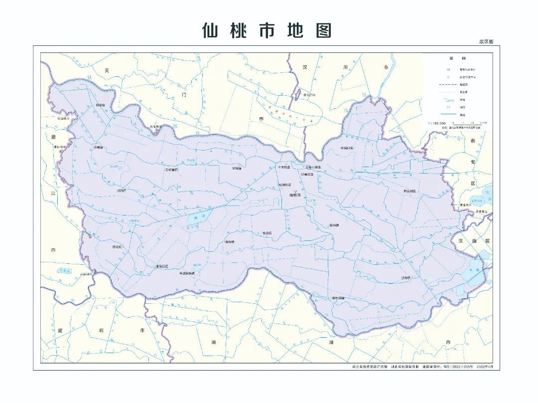 仙桃市2022行政区划图图片