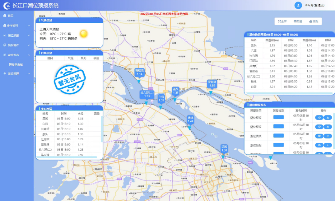 长江委水文局长江口潮位预报系统正式上线