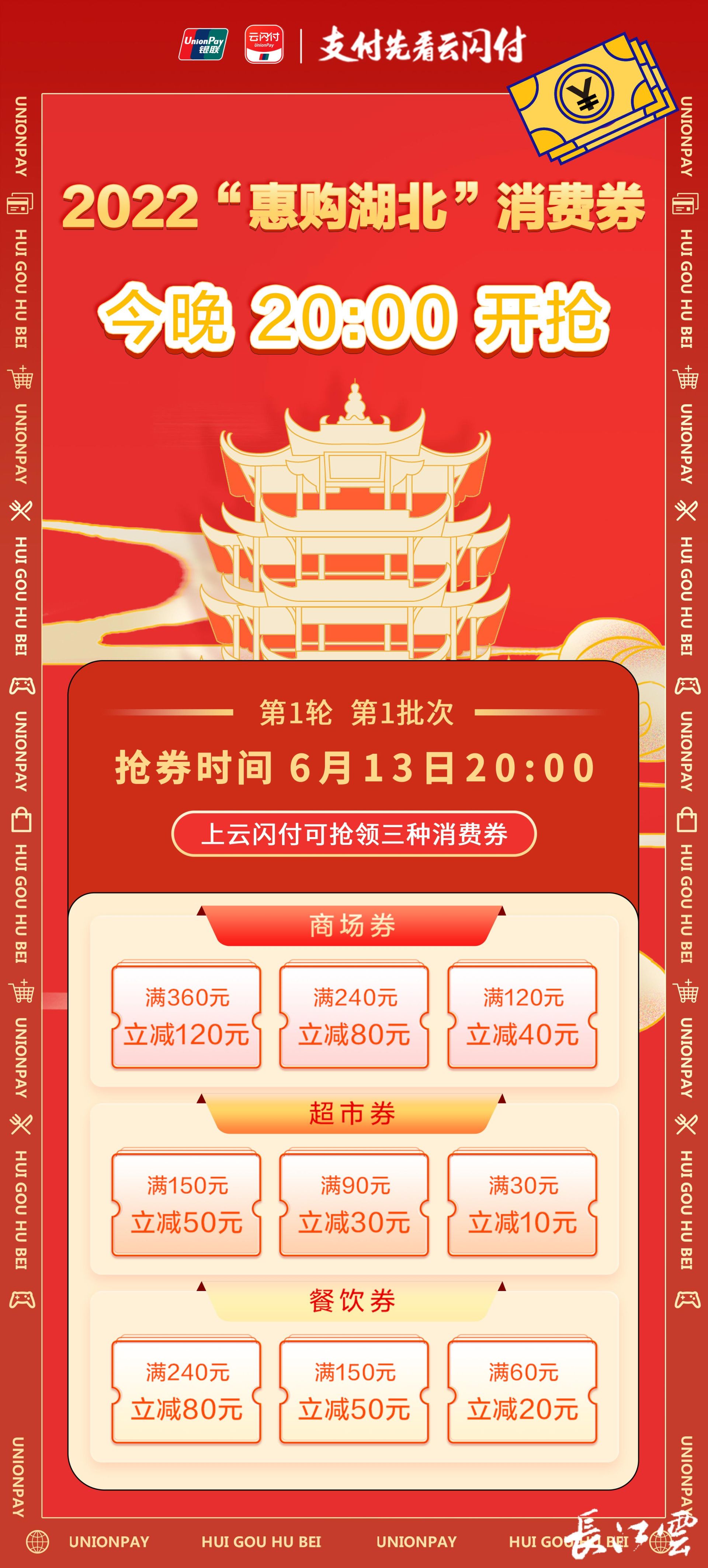 今晚8点开抢首批2022惠购湖北消费券正式上线