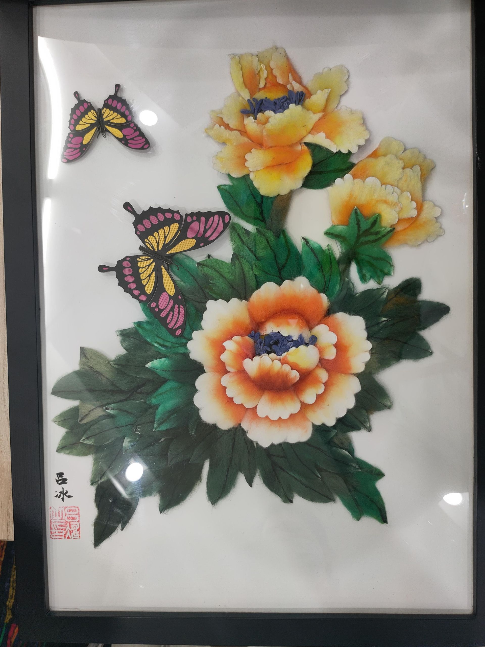 扬子社区开展喜迎二十大非遗展风采棉絮画体验活动