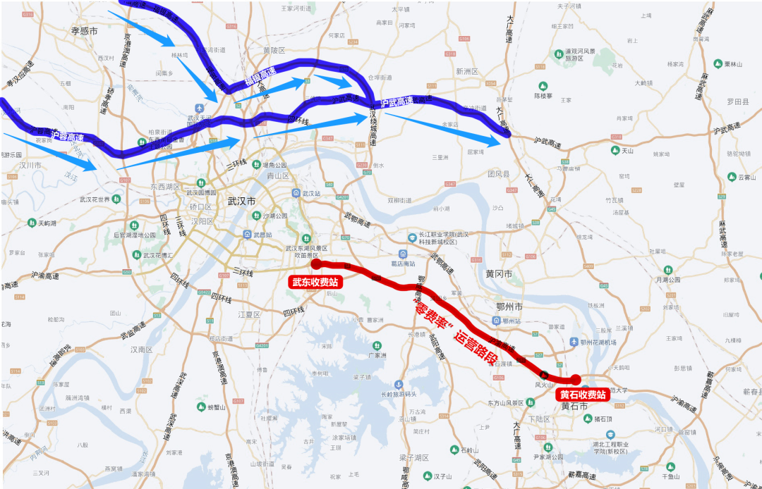 武黄高速线路图图片