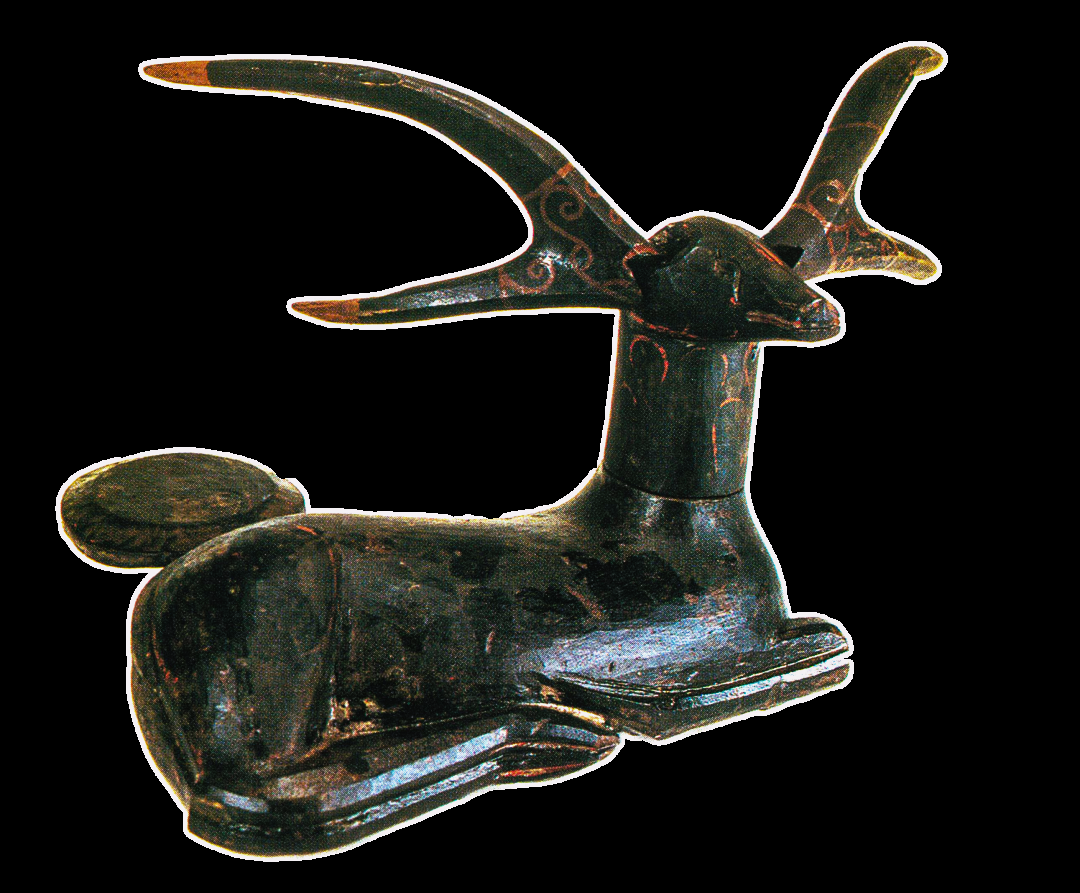 古代的乐器漆木鹿鼓