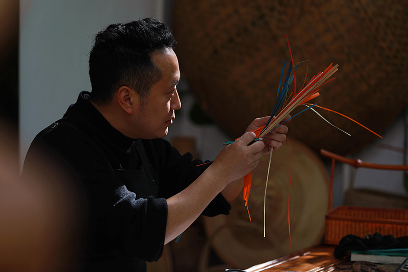 福建武夷山福字竹编产品订单俏