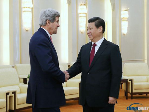 习近平会见美国国务卿克里:愿同美方增进互信