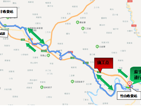 关于麻安高速公路谷竹西线封闭施工的提醒
