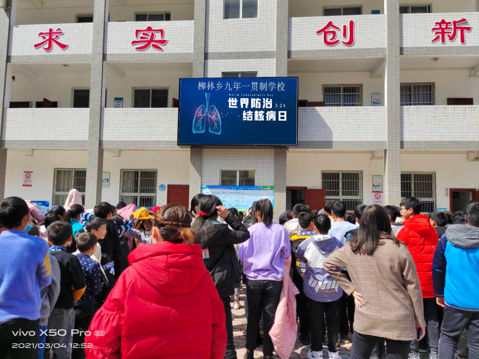 柳林乡九年一贯制学校开展结核病日宣传活动