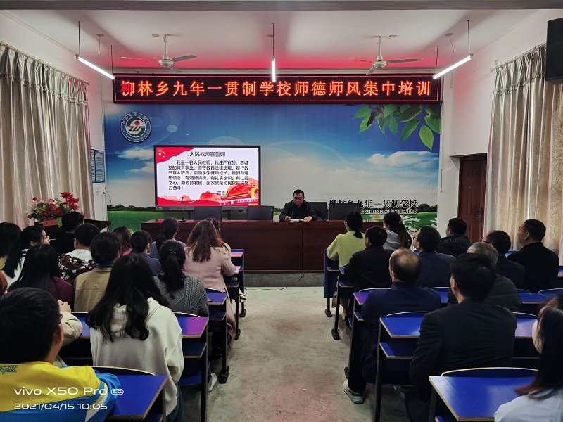 柳林乡九年一贯制学校举行师德师风集中培训