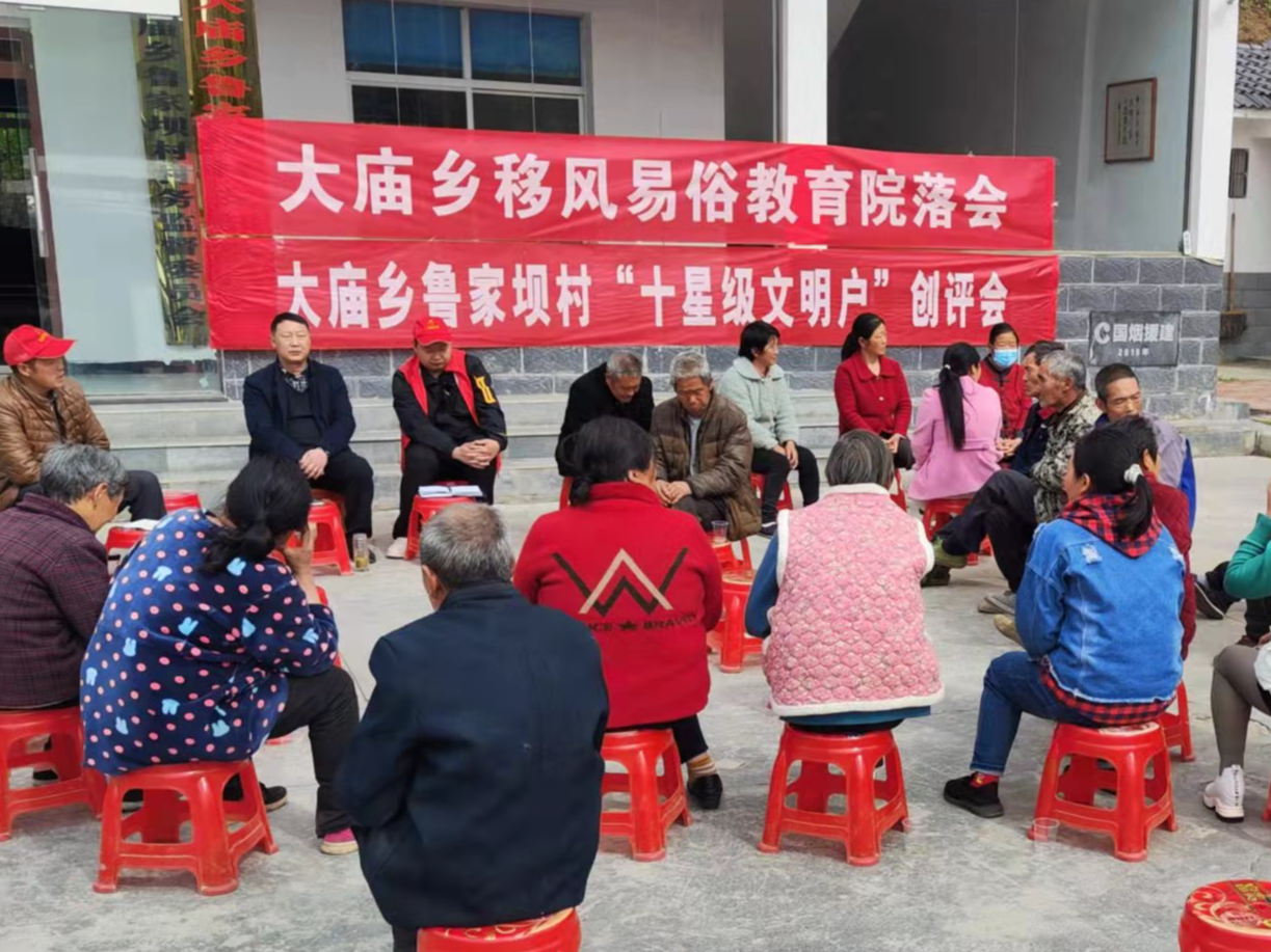 大庙乡鲁家坝村组织召开移风易俗教育院落会