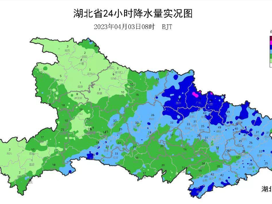 湖北局地降雨已超过100毫米 今日湖北中东部仍有大到暴雨